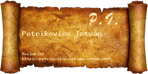 Petrikovics István névjegykártya