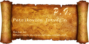 Petrikovics István névjegykártya