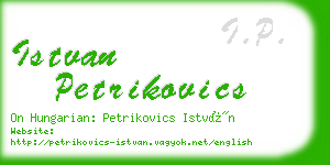 istvan petrikovics business card